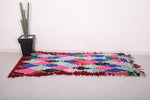 Moroccan boucherouite handmade Azilal rug 3.4 FT X 7.1FT