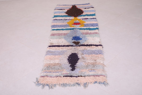 Handmade Moroccan Boucherouite Rug – 2.3 FT x 7.5 FT | Striped Pattern Runner