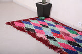 Moroccan boucherouite handmade Azilal rug 3.4 FT X 7.1FT