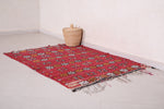 Square handmade Moroccan berber rug - 3.8 FT X 4.8 FT