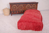 moroccan berber red rug pouf ottoman