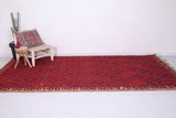 Red hassira berber moroccan rug - 6.6 FT X 11.3 FT