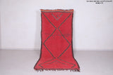 red moroccan berber azilal carpet 4.2 FT X 10.4 FT