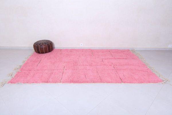 Moroccan rug – 6.3 x 10.2 ft soft pink shag with minimalist line design