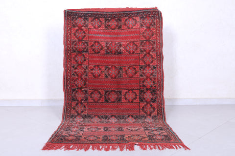 Vintage handmade Moroccan rug 3 X 5.1 Feet