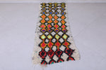 Handwoven Moroccan Berber Rug – 2.3 x 6.4 ft, Vibrant Diamond Pattern