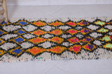 Handwoven Moroccan Berber Rug – 2.3 x 6.4 ft, Vibrant Diamond Pattern