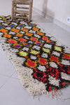 Handwoven Moroccan Berber Rug – 2.3 x 6.4 ft, Vibrant Diamond Pattern