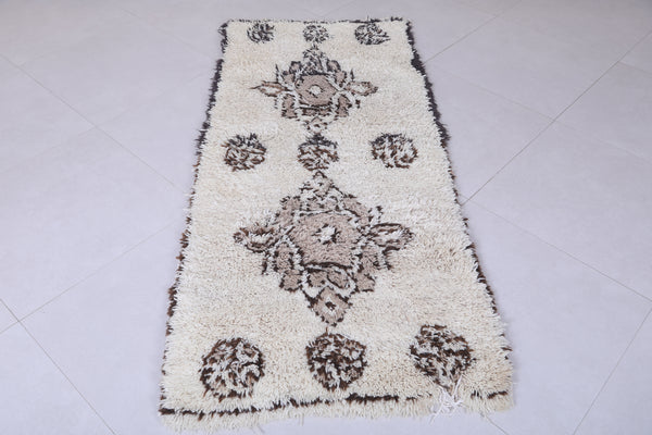 Handmade Moroccan berber rug - Neutral tribal pattern 2.7 x 6 ft