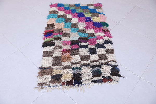 Moroccan Berber Rug – 2.5 x 4.4 ft | Colorful Patchwork Squares