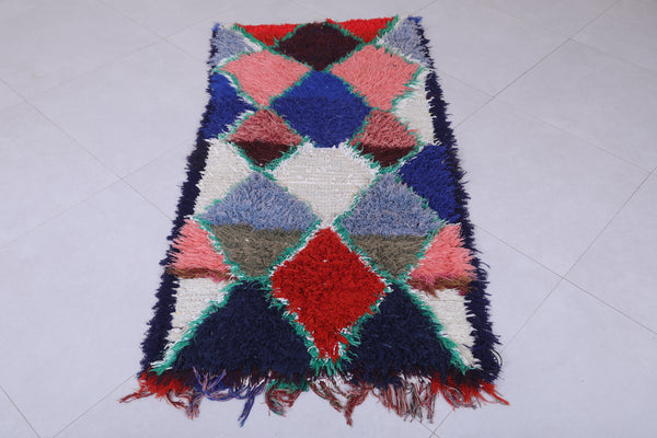 Moroccan berber rug – 2.5 x 5.3 ft | Vibrant diamond patchwork