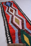 3.2 X 10.2 Feet Moroccan Berber Runner Rug - Vibrant Diamond Pattern