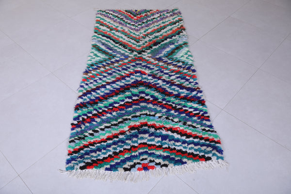 Vibrant Moroccan berber rug - Zigzag chevron pattern 2.7 x 5.8 ft