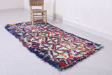 2.5 X 6.1 Feet Moroccan Berber Rug - Unique Cross Pattern in Vibrant Colors