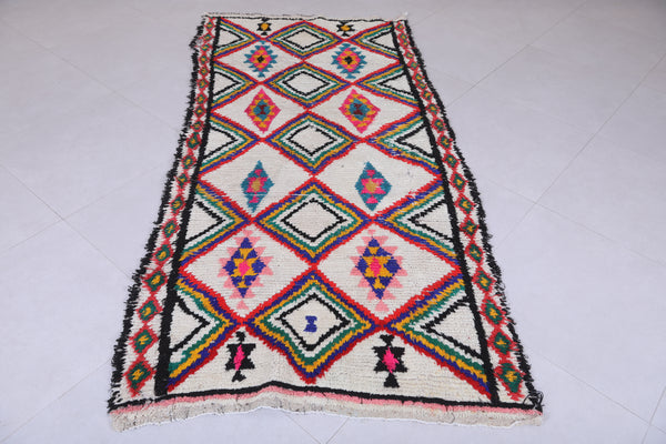 3.6 x 7.8 ft Moroccan berber rug – Vibrant geometric handmade design