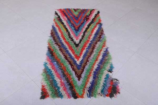 Vibrant chevron Moroccan berber rug – 2.5 x 5.6 ft handwoven