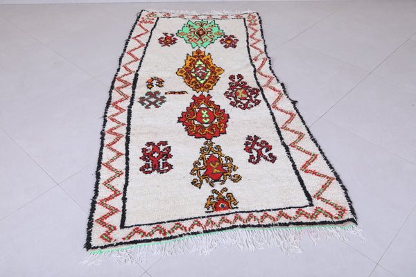 Authentic Moroccan berber rug - Colorful medallion motifs 3.2 x 6.3 ft