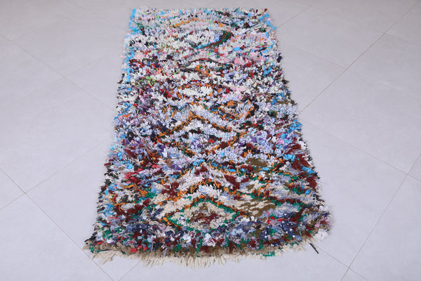 Moroccan Berber Rug – 2.9 x 6.5 ft | Multicolored Abstract Shaggy Design