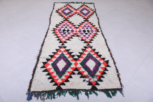 Colorful Moroccan berber rug - Geometric diamond pattern 3.3 x 8.2 ft