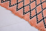 Handwoven Moroccan Berber Rug – Orange Diamond Pattern Rug 3.4 x 6.8 ft