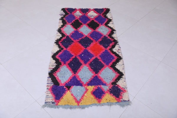 Moroccan berber rug – 2.5 x 5.4 ft | Bold diamond design