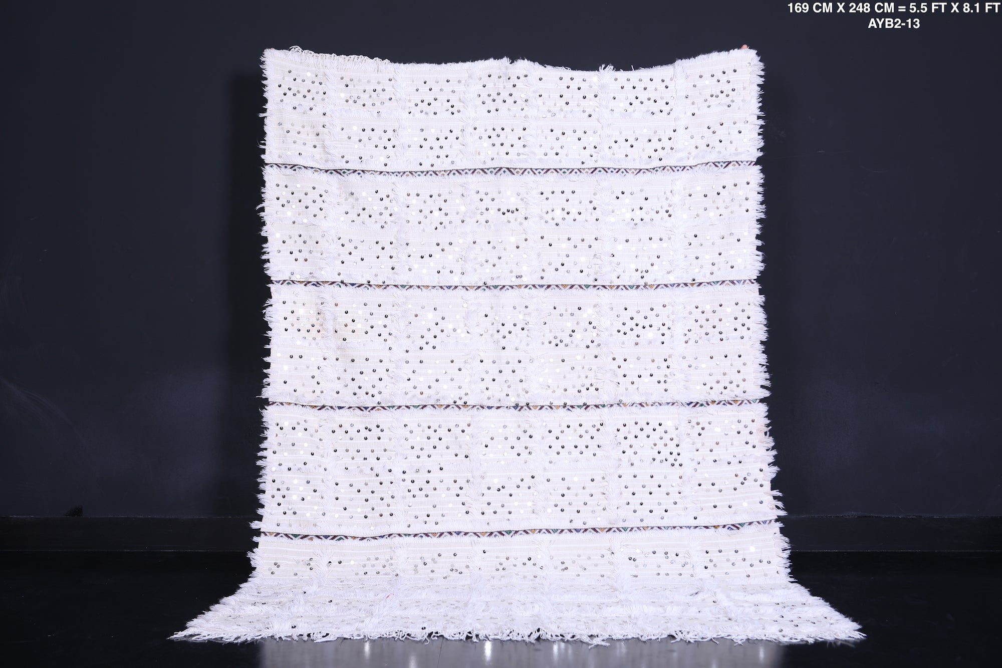 Moroccan handira 5.5 FT x 8.1 FT | Handwoven wedding blanket – Beni ...
