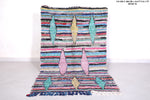 Colorful Boucherouite moroccan rug 3.6 FT X 6.1 FT