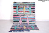 Colorful Boucherouite moroccan rug 3.6 FT X 6.1 FT