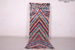 Moroccan Boucherouite rug runner handmade  2.9 FT X 8.9 FT