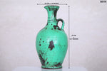 Green pottery decor  7.8 INCHES W X 13.7 INCHES H