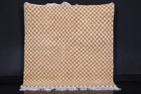 Moroccan handmade checkered rug 5.4 FT X 5.6 FT