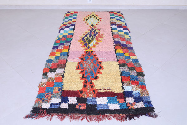 Colorful Moroccan Boucherouite Rug – 3.4 x 8 ft | Vibrant Handmade Carpet