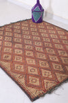 Vintage handmade moroccan tuareg rug 3.4 X 3.9 Feet