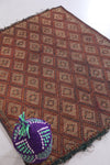 Vintage handmade moroccan tuareg rug 3.4 X 3.9 Feet