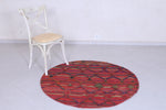 Vintage moroccan round rug 4.1 FT
