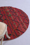 Vintage moroccan round rug 4.1 FT
