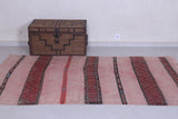 Old handwoven berber moroccan carpet - 5 FT X 7.8 FT