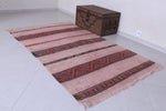 Old handwoven berber moroccan carpet - 5 FT X 7.8 FT
