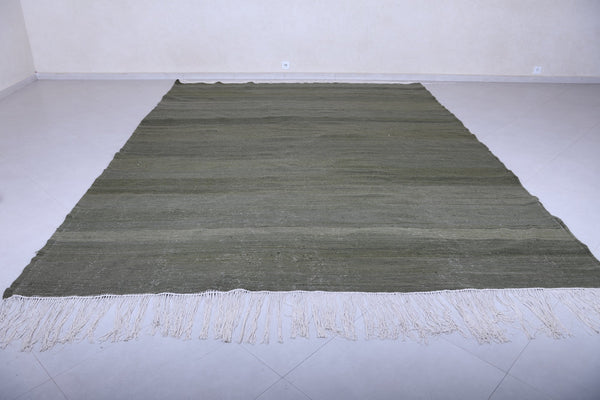 Custom hand woven kilim rug - Green moroccan rug