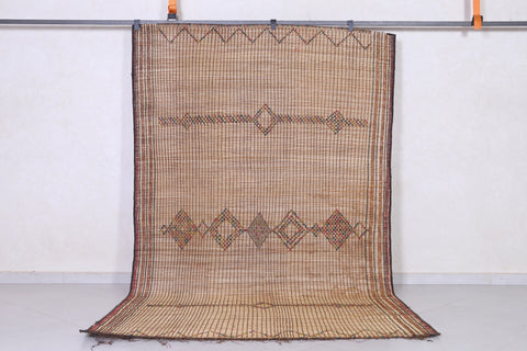 Vintage handmade moroccan tuareg rug 5.4 X 9.1 Feet