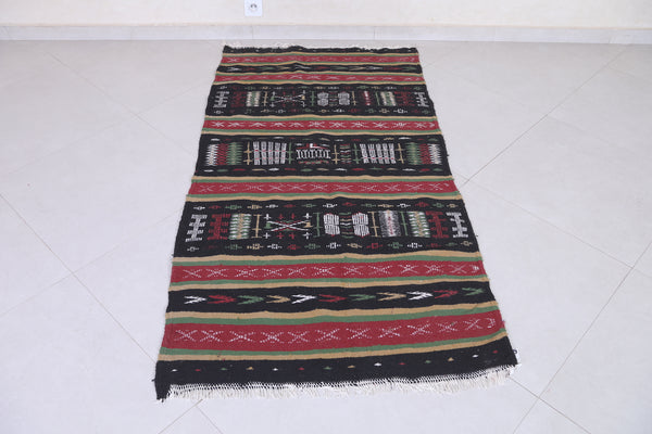 Moroccan berber handwoven kilim 2.9 X 5.8 Feet