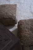 Two Berber moroccan handmade old rug Poufs
