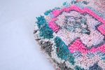 Colorful handmade moroccan wool rug pouf