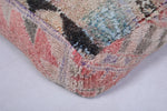 Handmade azilal colorful old rug berber pouf