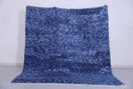 Blue moroccan handmade berber contemporary rug 7.6 FT X 7.9 FT