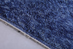 Blue moroccan handmade berber contemporary rug 7.6 FT X 7.9 FT