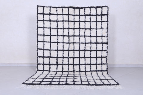 handmade berber checkered rug 4.5 FT X 6.6 Feet