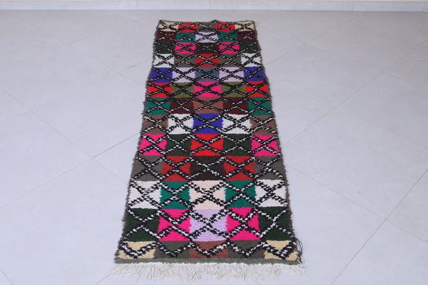 Handwoven Moroccan Rug 2.2x7.4 Feet | Colorful Patchwork Design