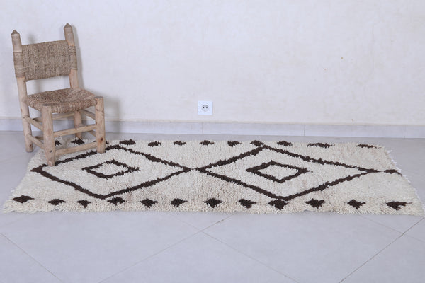 Handwoven Moroccan rug 2.4 x 6 FT | Geometric diamond pattern | Wool accent