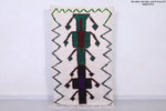 Vintage handmade moroccan berber rug 3.5 FT X 6.4 FT